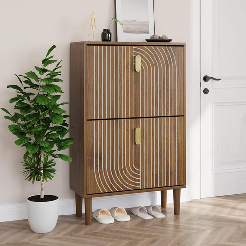 Shoe cabinet flip drawers - cabinet,