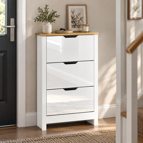Shoe cabinet flip drawers - cabinet,