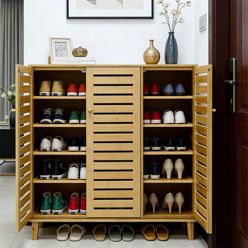 Wooden shoe storage cabinet - wooden,