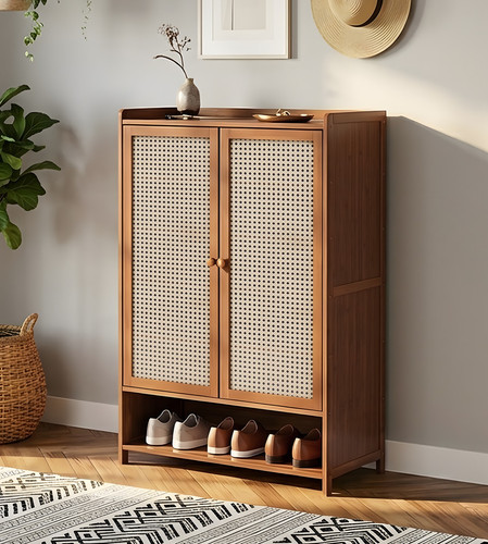Bamboo shoe cabinet door - shoe,