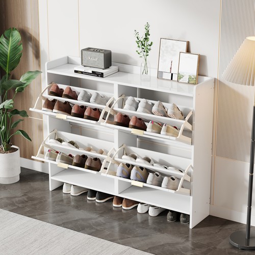 White modern shoe cabinet - modern,