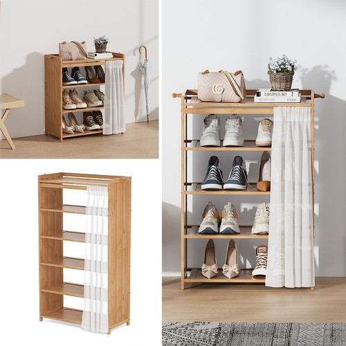 Tier bamboo wood shoe - 4-5-6,