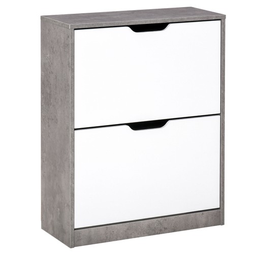 Homcom two drawer shoe cabinet - drawer,