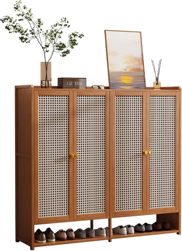 Rattan shoe cabinet door - shoe,
