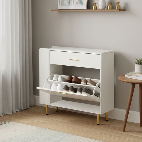 Wooden shoe storage with - wooden, flip